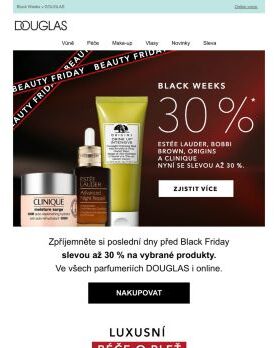 Využijte až 30 % slevu během Black Weeks v DOUGLAS