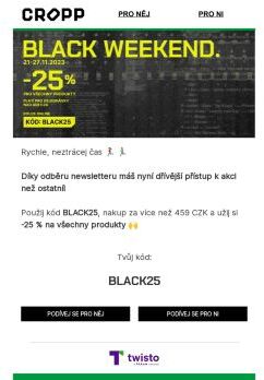 🖤💚 Black Weekend: -25 % na vše 💚🖤