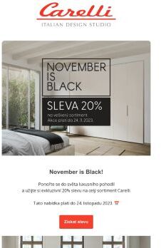 🌟 November is Black: Exkluzivní 20% slevy v Carelli