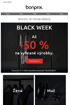 BLACK WEEK 🖤 Až -50 %