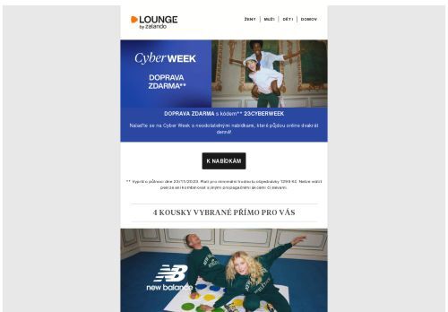 💙 New Balance, Lacoste a doprava zdarma 6. den na Cyber Week