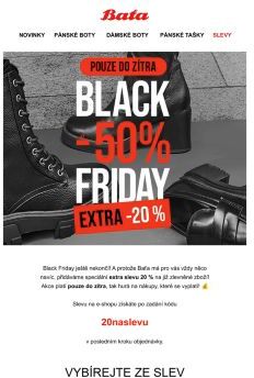 🥁 Pouze do zítra extra -20 % na již zlevněné❗ | Black Friday u Bati na plné pecky