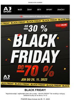 BLACK FRIDAY! Využijte slevy až 70 %!