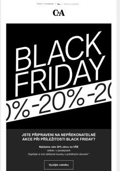 BLACK FRIDAY! Zajistěte si 20% slevu na VŠE!