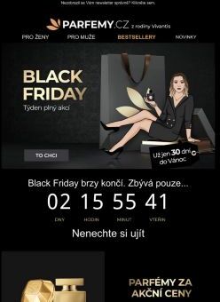 BLACK FRIDAY brzy končí >> Nenechte si ujít parfémy za akční ceny