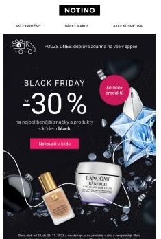 BLACK FRIDAY – Den D je tady s až 30% slevami a DOPRAVOU ZDARMA na vše!!!