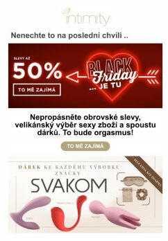 Last Minute Black Friday v intimnostech jen do konce listopadu.