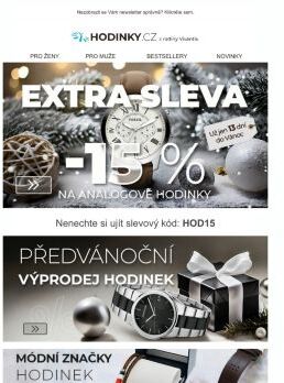 EXTRA sleva 15 % na analogové hodinky! ♥ To chcete pod stromeček >>