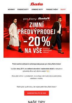 Sleva 20 % na vše! 🧨 | Exkluzivní předvýprodej pouze pro členy Baťa klubu 💥🛒