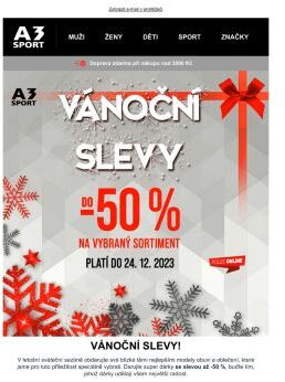 Využijte vánoční slevy v e-shopu A3 Sport na vybrané produkty až do -50 %!