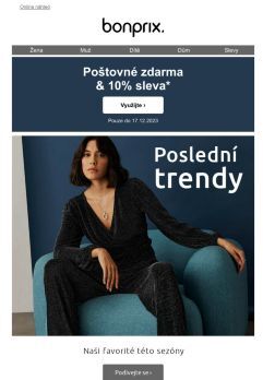 10% sleva + poštovné zdarma | Poslední trendy