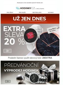 Už jen DNES >> EXTRA sleva 20 % na nástěnné hodiny a smartwatch WOTCHI ♥