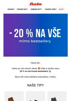 📢 Sleva 20 % na vše kromě bestsellerů | Vánoční dárek od Bati 🎁