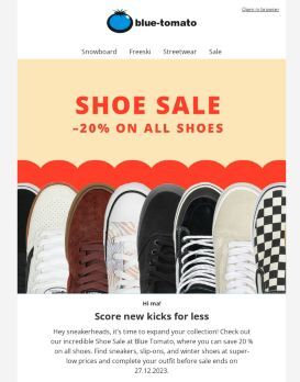 SHOE-la-la: Save 20 % on all shoes!