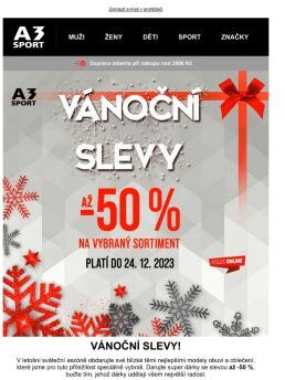 Využijte Vánoční slevy v e-shopu A3 Sport na vybrané produkty až do -50 %!