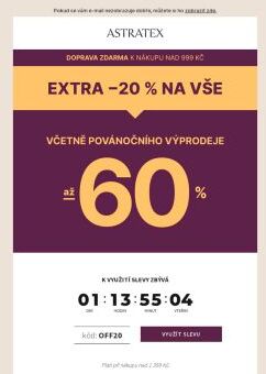 Dnes Extra −20 % na VŠE včetně prémiových značek.