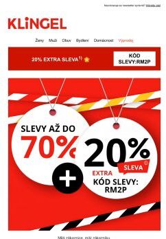 S KLiNGEL profitujete hned třikrát: slevy až do 70% + 20% EXTRA sleva + dárek zdarma