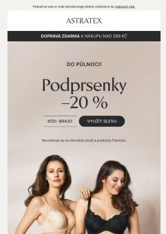 O půlnoci končí 20% sleva na podprsenky!