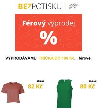 👕 Kvalitní trička do 100 Kč. Vyprodáváme 💥, férově.