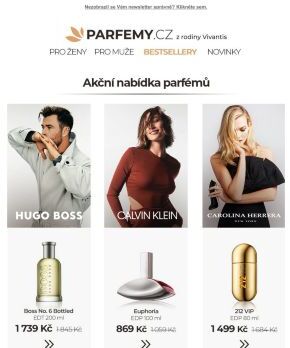 Parfémy Hugo Boss, Carolina Herrera a Calvin Klein za skvělé ceny ♥