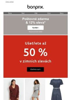 Jste připraveni na 50% ZIMNÍ SLEVY?