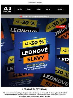 JEN DNES! LEDNOVÉ SLEVY na vybrané produkty až extra -30 %!