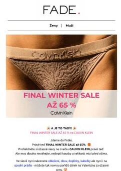 Skvělá sleva na Calvin Klein až 65 % na FADE.CZ 🩷🥳