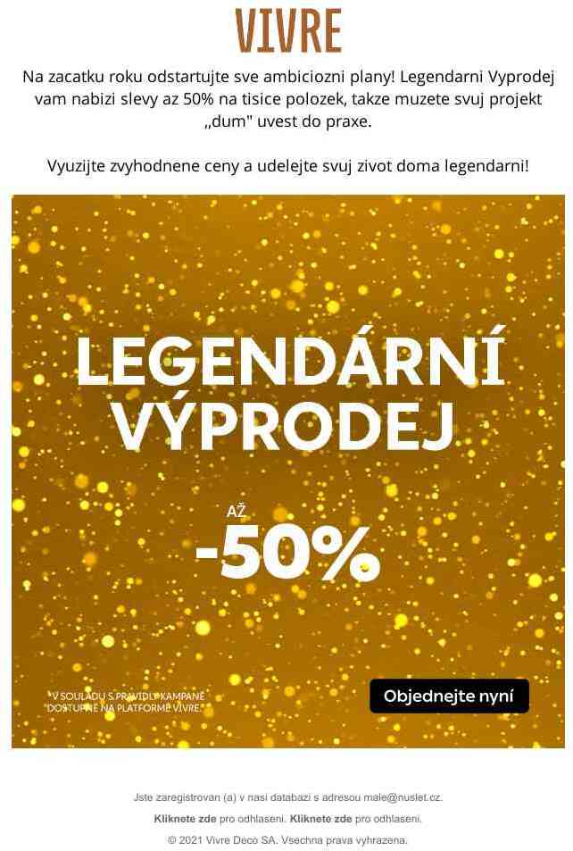 Nový rok, nové legendární slevy! 🎉 Využijte až -50% na Vivre.