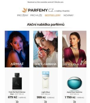 Parfémy Armaf, Dolce & Gabbana a Bvlgari za skvělé ceny ♥