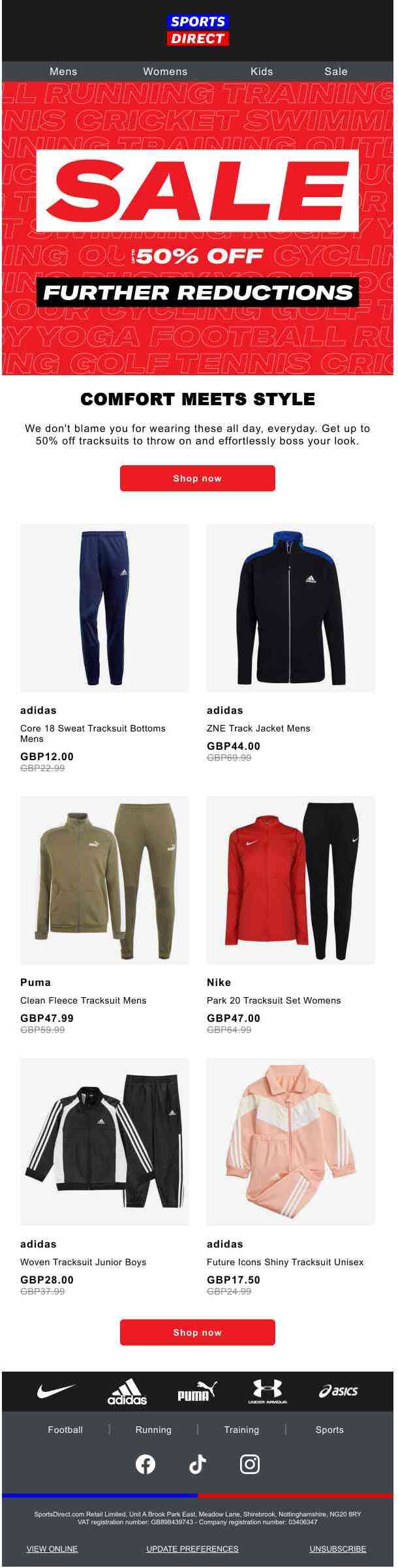 FURTHER Reductions: Up to 50% off tracksuits