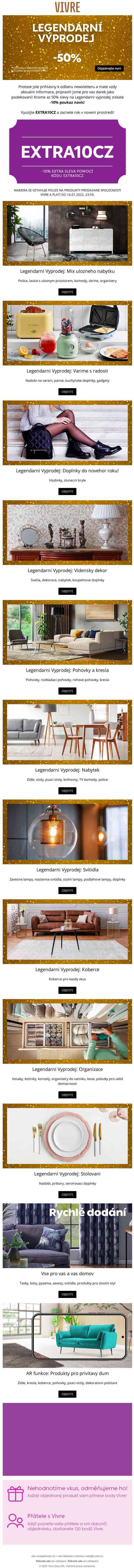 Řekl někdo legendární slevy? Ano, my❗ Až -50% sleva na jakoukoli kategorii produktů 🙌