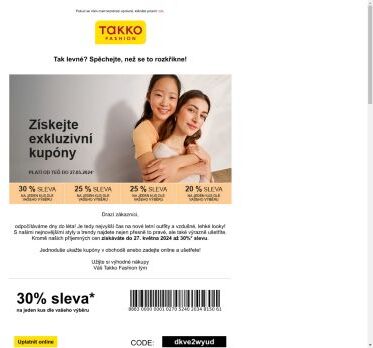 Získejte s kupóny slevu až 30 %*!