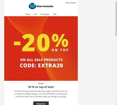 20 % on top of Sale!