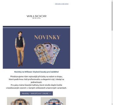 Objevte novinky na Willsoor e-shopu 👔