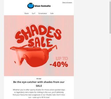 Your next shades – up to 40 % off!