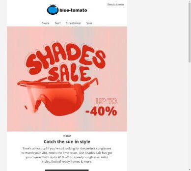 Countdown: Our Shades Sale ends soon