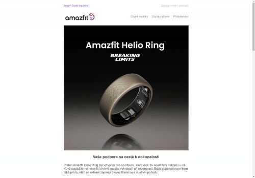 Chytrý prsten Amazfit Helio Ring skladem