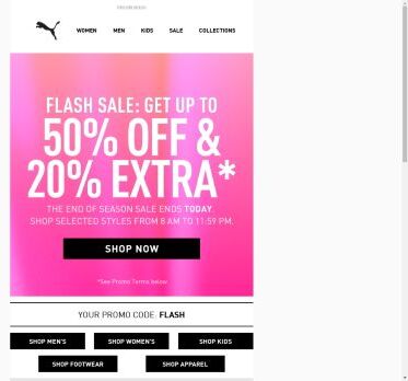 FLASH SALE: Up to 50% OFF + 20% EXTRA*