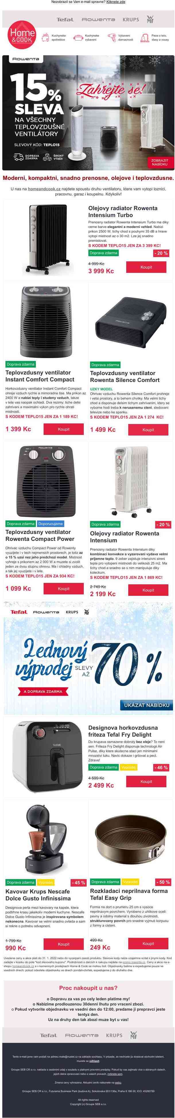 ❄️ 15% sleva na topné ventilátory