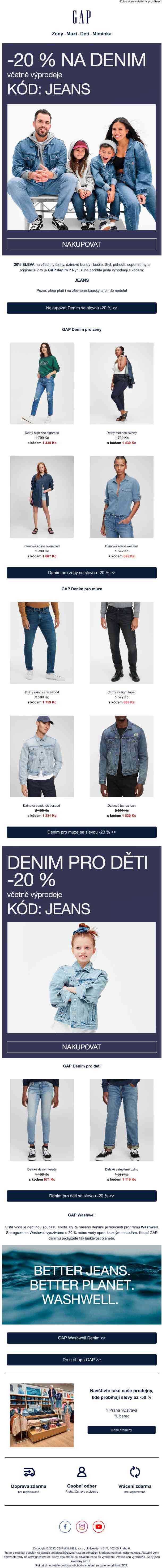 👖 Denim s extra slevou -20 %