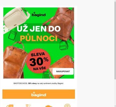 UŽ JEN DNES sleva 30% na vše! ⏰