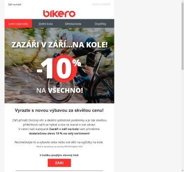 Zazáři v září! 🎉 Využijte slevu 10 % na všechno! 🚴