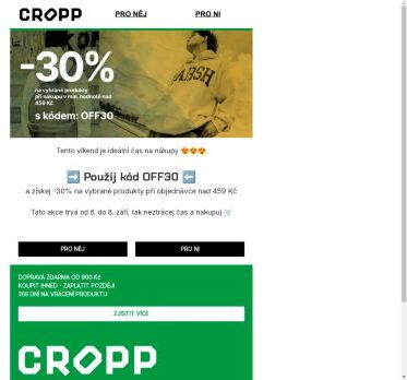 Hej hej, v Cropp je -30% na vybrané produkty 🤩