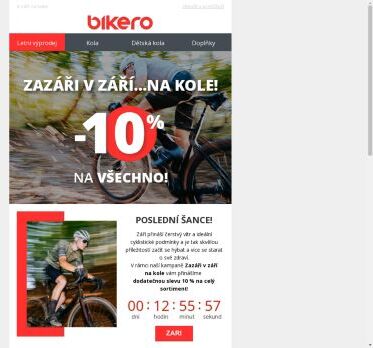 Zazáři v září! 🎉 Poslední šance využít slevu 10 % na všechno! 🚴