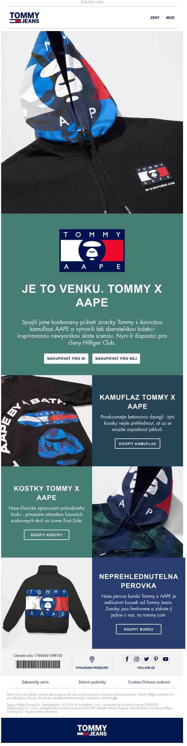 Tommy X AAPE. Přednostní přístup je tu💣