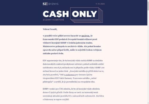 Cash Only: Jaderné plány jsou v ohrožení. Rozjíždí se bitva o Dukovany.