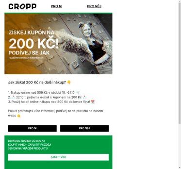 Získej 200 Kč za nákup v Cropp! 😍😍😍