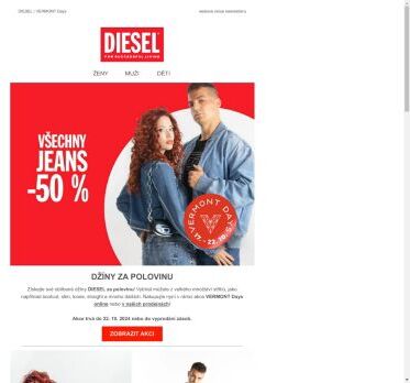 Džíny DIESEL nyní -50 %