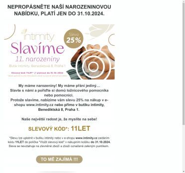 Jen do zítřejší půlnoci - slavíme 11. narozeniny se slevou 25%