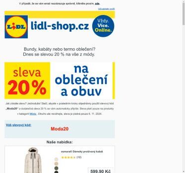 lidl-shop.cz | Pouze dnes sleva 20 % na vše z módy.